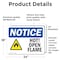 Signmission Hot Surface Sign, 18 in H x 24 in W, Vinyl Decal, Hot! Open Flame Sign With Symbol OS-2PACK-NS-D-1824-L-13535 - alternate 3